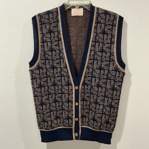 Vintage Pendleton Mens Virgin Wool Vest Button Front V-Neck M Grandpa Academia